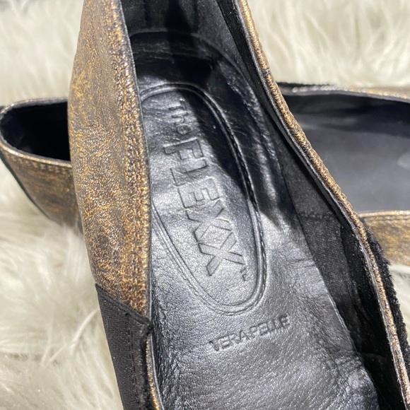 THE FLEXX METALLIC LEATHER BALLET FLATS 6.5 - Picture 7 of 10